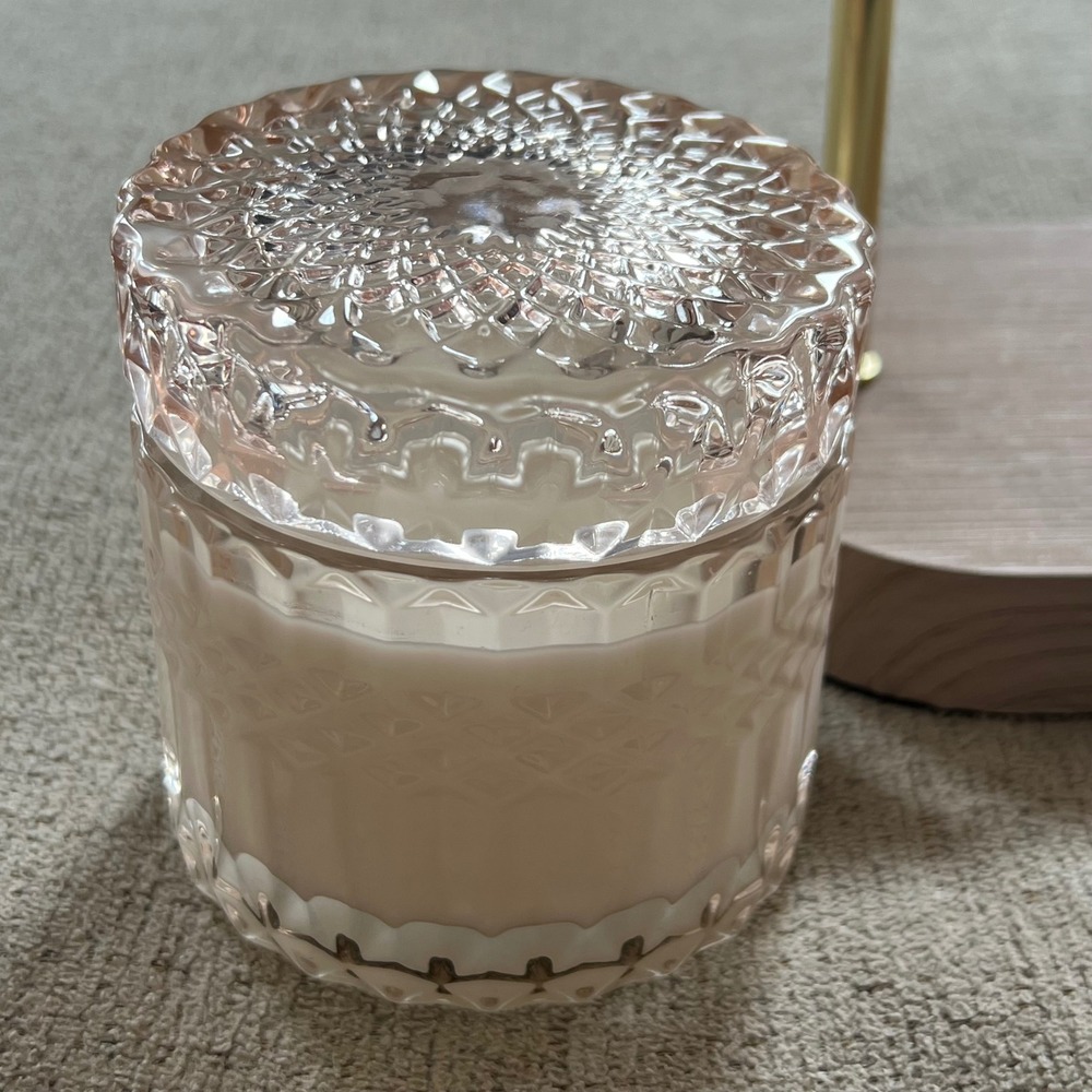 Pretty Revival Marlow Glen Candle Warmer Lamp Pink Glass Wood Base Timer Candle - Picture 3 of 5